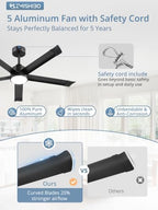 zmishibo 52 inch ceiling fans with lights, bend-resistant, package contents
