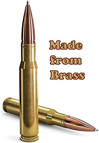 50 Caliber Bullet Twist Tactical Pen, Gold Plated, Realistic Refillable 50 Ca...