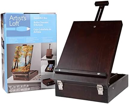 easel art box by artist's loft® showing dimensions