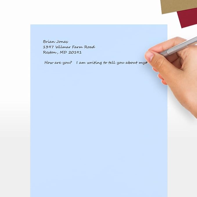 LUXPaper 8.5" x 11" Paper | Letter Size | Baby Blue | 80lb. Text | 250 Qty - Image 5