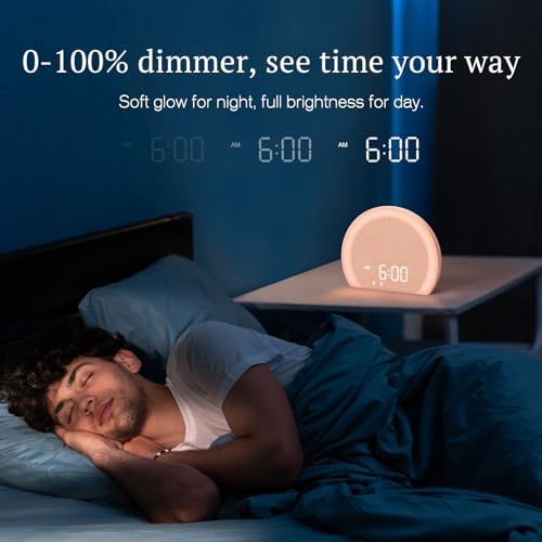 anjank loud alarm clock with wireless bed shaker, front angle view