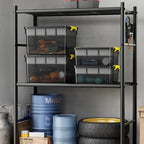 40qt stackable storage bins with lids trays craft, front angle view
