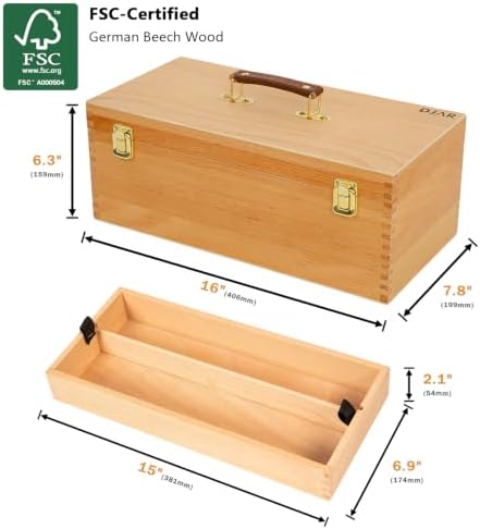 djar large art supply organizer tool box, solid shown in use
