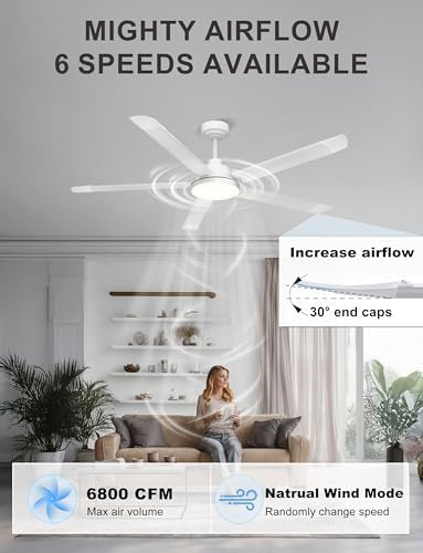 ohniyou 60'' industrial ceiling fan with light for shown in use