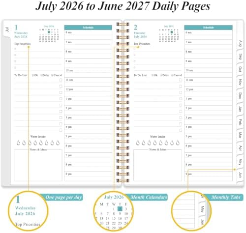 2027 Daily & Monthly Planner - One Page Per Day, Daily Planner from Janua...