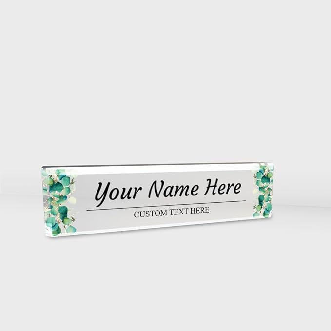 Signs ByLITA Floral Pattern Customized Nameplate | Eucalyptus Personalized Full - Image 8
