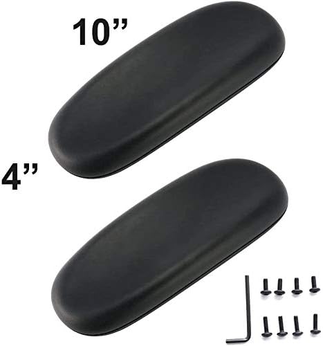 MySit Office Chair Armrest Replacement Arm Pads Univeral 4" Mounting Hole Black - Image 2