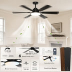 52'' ceiling fans with lights and remote control shown in use