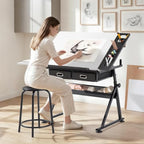 yaheetech adjustable drafting table art desk,storage drawers &, main product view