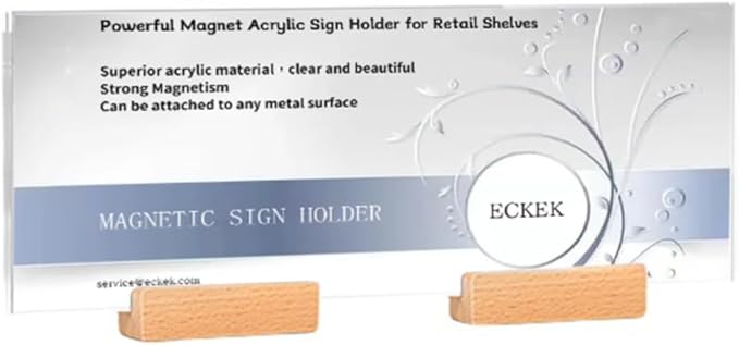 ECKEK Magnetic Sign Holder Grip Holder, Powerful Magnet, Acrylic Sign Holder by ECKEK