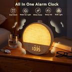 vivilumens sunrise alarm clock for bedroom, white noise shown in use
