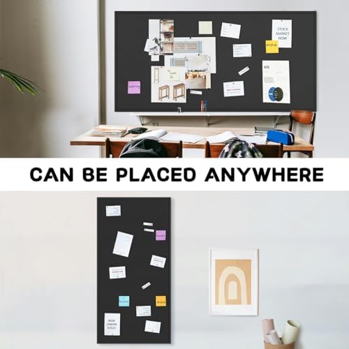 INNOVART Extra Large Cork Bulletin Board 96"X48" with Black Wood Frame