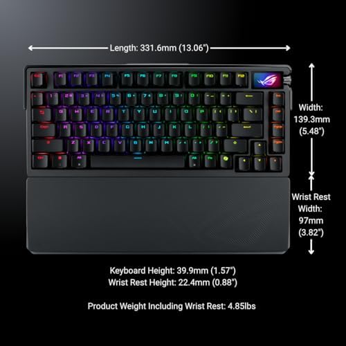 ASUS ROG Azoth Extreme Wireless Mechanical Gaming Keyboard – 75% TKL, ROG NX ...