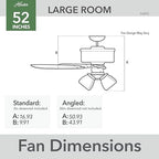 hunter swanson, indoor, ceiling fan, with led lights on a desk or shelf