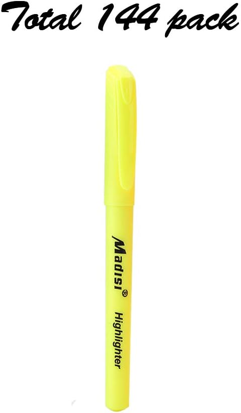 Madisi Highlighters, Chisel Tip, Fluorescent Yellow, Bulk Pack - Image 2