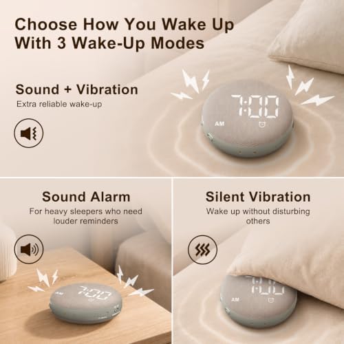 solacerise extra loud alarm clock vibrating bed shaker, side view