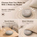 solacerise extra loud alarm clock vibrating bed shaker, side view