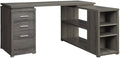 Pemberly Row L Shape Corner Storage Desk in Weathered Gray, Letter/Legal File by PEMBERLYROW