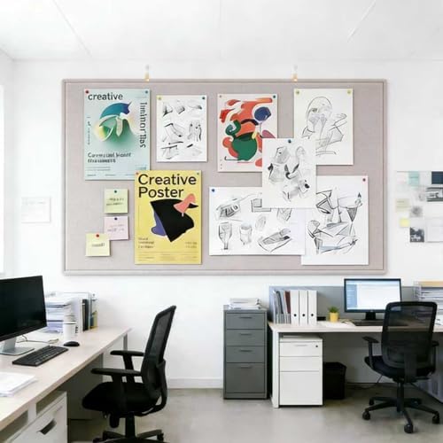 Large Bulletin Board - 72 x 48 Inches, Large Felt Board Decorative Pin Board ...