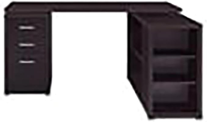 Pemberly Row L Shape Corner Storage Desk in Brown Cappuccino, Letter/Legal File - Image 4