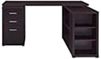 Pemberly Row L Shape Corner Storage Desk in Brown Cappuccino, Letter/Legal File - Image 4