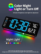 mashi digital wall clock, 16" large display digital, close-up detail