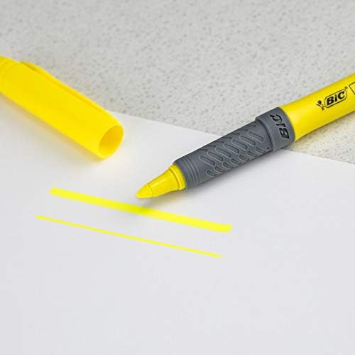 BIC Brite Liner Grip Highlighters, Chisel Tip, Classic Yellow, 2-Count Pack - Image 6