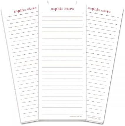 Current Personalized Raspberry Color Wash Lined Shopping List Pads -Set of 3 by Current