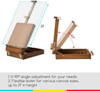 meeden table top easel for painting: portable tabletop, side view