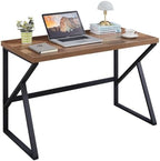 HSH Rustic Home Office Computer Desk, Industrial Metal Wooden Desk 47 Inch | Farmhouse Modern Simple Student Computer PC Laptop Executive Table for Work Study Writing Gaming in Bedroom Living Room