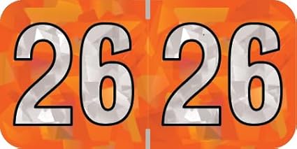 2026 Year Labels, Doctor Stuff 2026 Chart Stickers, Holographic Orange Colored by DoctorStuff