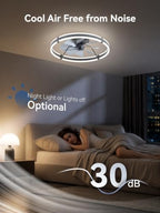 fanbulous 24" modern low profile ceiling fans with, close-up detail