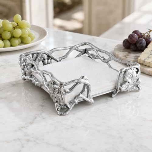 Arthur Court Grape Open Vine Napkin Holder - Durable Aluminum for Kitchen Cou...