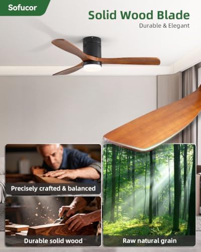 sofucor 52 inch wood ceiling fans with lights, package contents