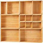 fabsome drawer organizer, set of 9 bamboo wood, view 10