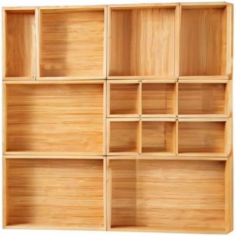 fabsome drawer organizer, set of 9 bamboo wood, view 10