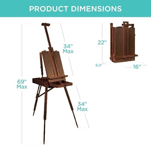 best choice products art easel for painting, portable on a desk or shelf