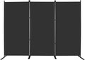 MAYOLIAH 3-Panel Black Room Divider 6ft Tall Folding Privacy Screen w/Flat Base by MayoliahHome