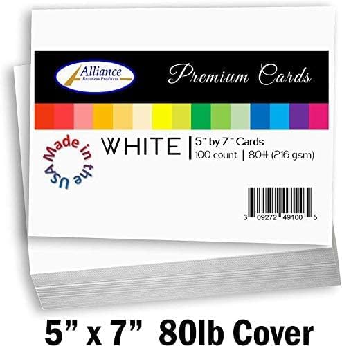 white cardstock 5" x 7" heavyweight | 80lb, close-up detail
