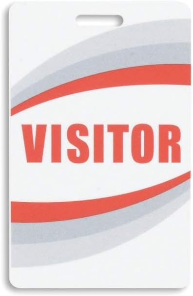 Visitor ID Badges, Preprinted Visitor Pass Plastic Cards, Credit Card Sized by IDCardPros