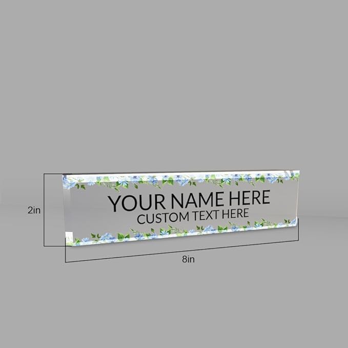 Signs ByLITA Floral Pattern Customized Nameplate | Wild Blue Personalized Full - Image 7