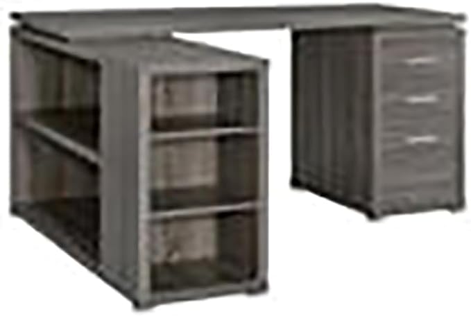 Pemberly Row L Shape Corner Storage Desk in Weathered Gray, Letter/Legal File - Image 5