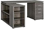 Pemberly Row L Shape Corner Storage Desk in Weathered Gray, Letter/Legal File - Image 5