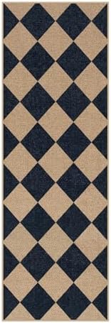 lahome checkered easy jute non slip runner rug, view 9