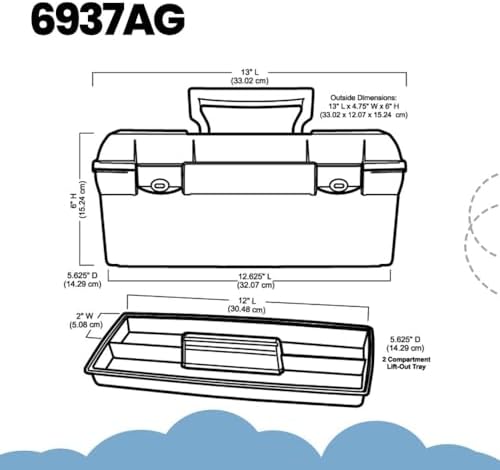 artbin 6937ag essentials lift-out tray box, portable art, package contents