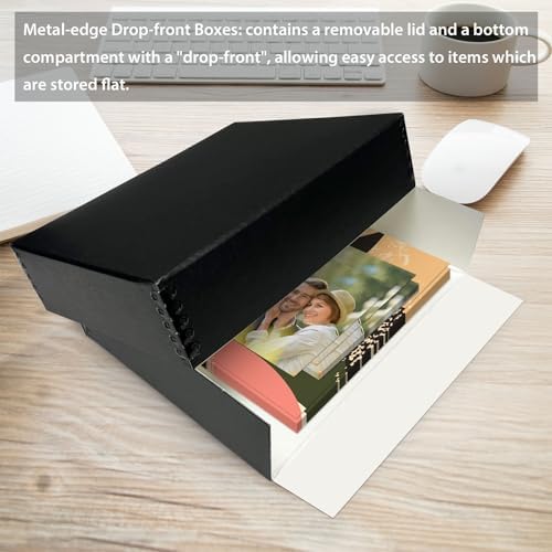 golden state art, drop front archival storage box shown in use