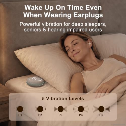 solacerise extra loud alarm clock vibrating bed shaker on a desk or shelf