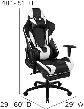 Flash Furniture Optis Black Gaming Desk and Black Footrest Reclining Gaming Chair Set with Cup Holder, Headphone Hook, and Monitor/Smartphone Stand | Cup Holder, Headphone Hook, Monitor/Smartphone Stand