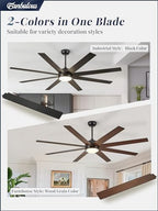 fanbulous 65 inch black ceiling fans with 3cct, side view