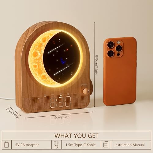 blonbar dual alarm clock for heavy sleepers, dimmable, front angle view